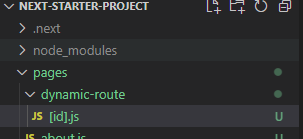 Create a new file in the pages directory for dynamic route