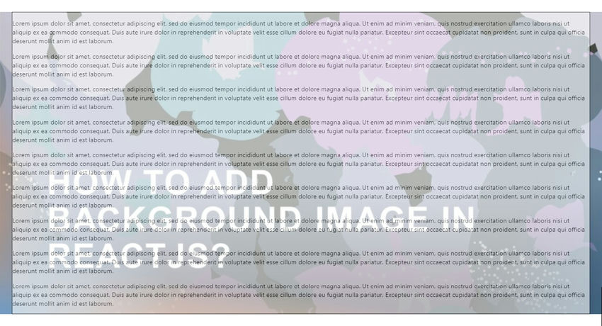 background image in React with content over image using Inline CSS