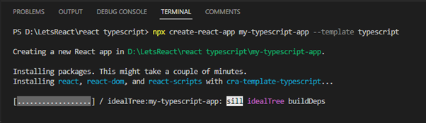 Create react app with typescript