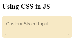 Using CSS in Js