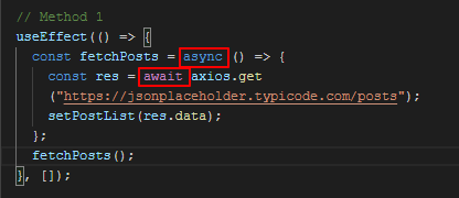Creating async function inside useEffect and calling immediately